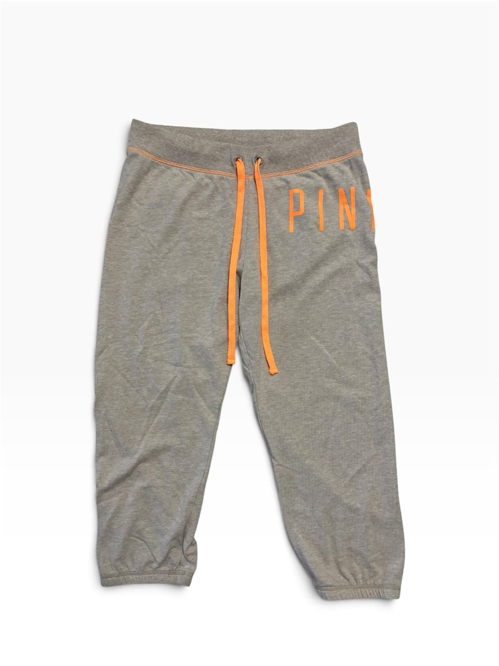 Y2K VS Pink Coral and Grey Capri Sweatpant Joggers Workouts Yoga Nostalgia